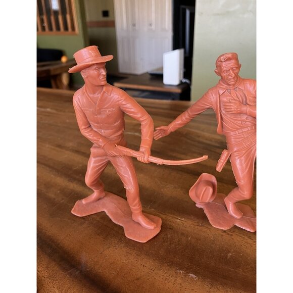 Vintage Louis Marx Cowboy Western Fort Apache Figure 1960's Plastic 5" Lot - Picture 9 of 16